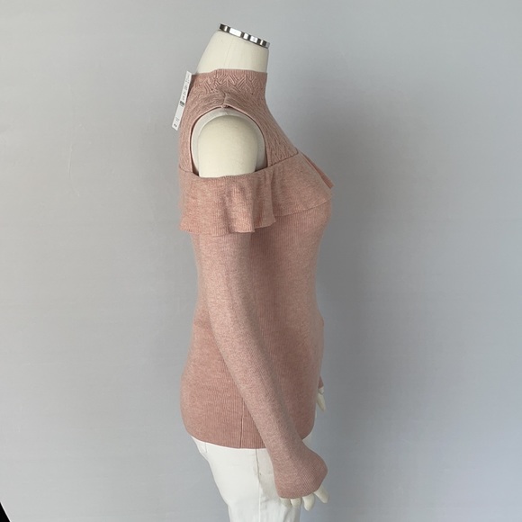 NWT WHBM Cold Shoulder Mock Neck Sweater XS - Picture 9 of 16